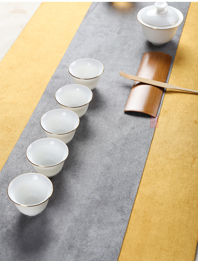 Deerskin flocking zen tea table tea art Chinese waterproof tea tray mat cotton and linen cloth table flag tea bamboo cloth