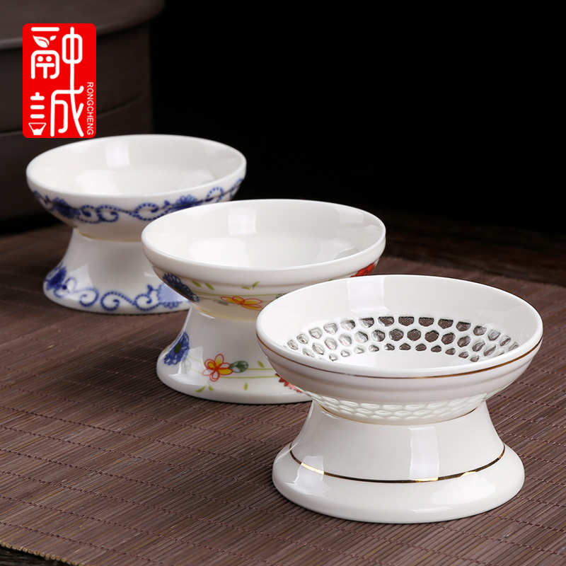 Ceramic filter) white porcelain tea hand screen pack make tea tea strainer kung fu tea set zero tea is good