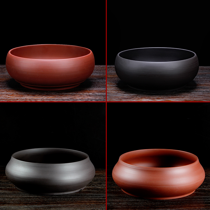 Large purple sand tea wash to kung fu tea accessories for wash washing bowl cups water jar trumpet writing brush washer from black ashtray