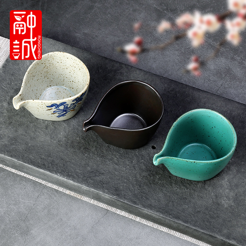 Tea set reasonable ceramic cup Tea ware thickening coarse pottery retro points heat - resistant kung fu Tea Tea accessories GongDaoBei