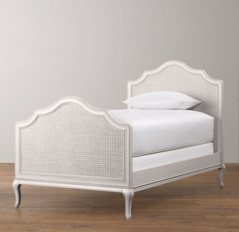 American solid wood rattan bed retro log environmental protection plant rattan art bed 1 35 meters single rattan bed for boys, girls and children