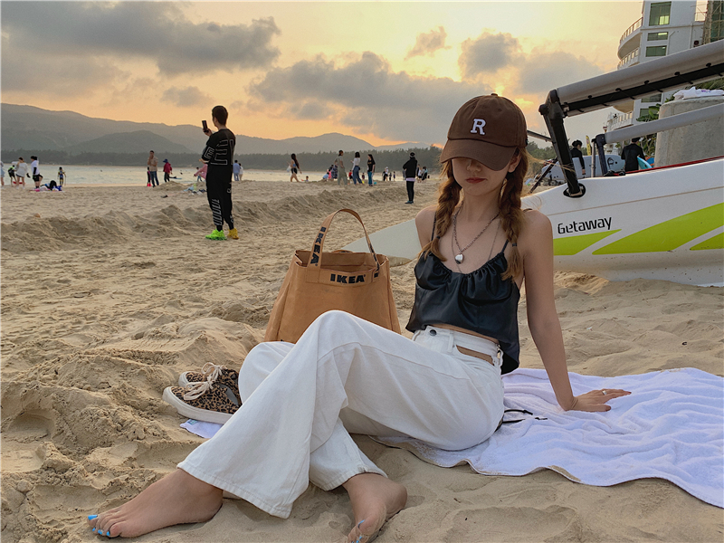 Neue Baseballmütze mit Buchstaben R für Damen, koreanische Version, Frühling/Sommer, Outdoor, Netz, rot, mit Sonnenschutz, Entenzunge_voghion.com