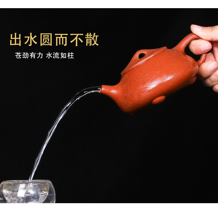 Xác thực nồi Zisha nồi nổi tiếng tinh khiết làm bằng tay nồi gốm gốc mỏ rồng máu cát ấm trà bộ ấm trà - Trà sứ ấm trà giữ nhiệt