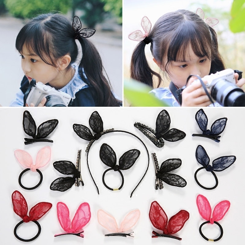 Korean Children Hair Stirrup Rabbit Ears Hairpin Hairpin Hairpin Haircut Hair Accessories Princess Cute Girl Hair Stirrup Hair Hoop