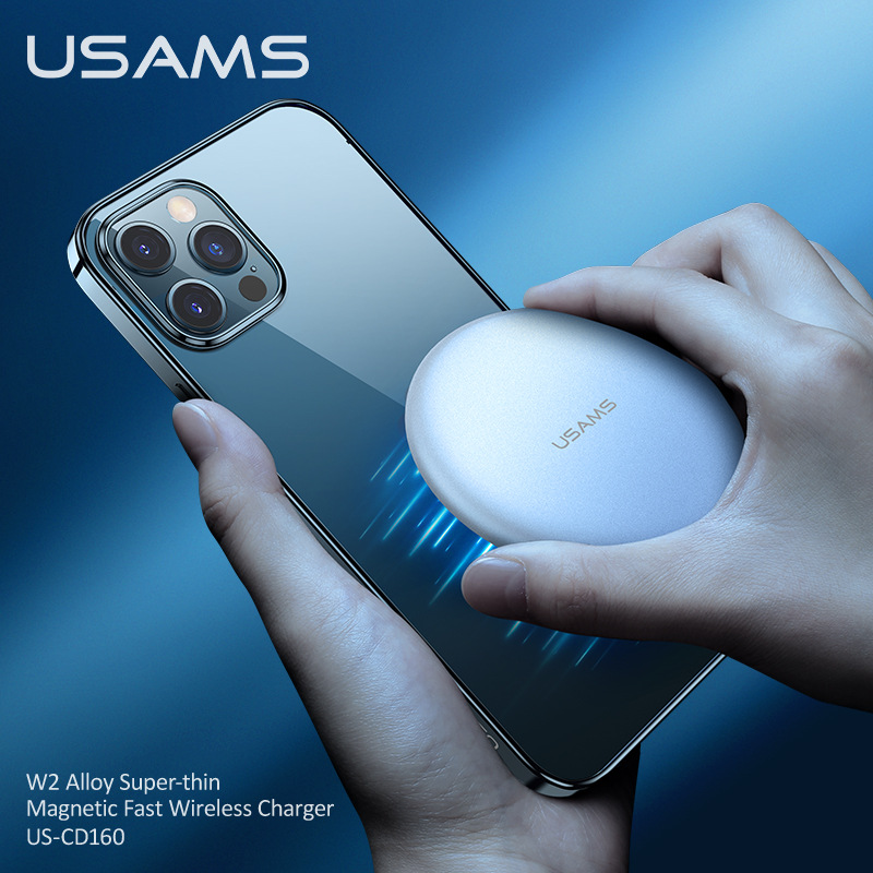 Youssez CD160 Apple 12 ultra thin aluminum alloy magnetic absorption wireless fast charger line 15W
