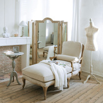 American solid wood noble concubine sofa lounge simple noble concubine beauty couch European style cloth leisure chair living room noble concubine couch