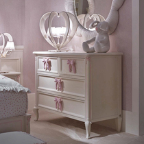 French solid wood chest dressing table childrens room storage cabinet drawer cabinet for girls bedroom European white furniture