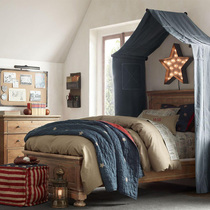 American solid wood bed children's bed 1 2 m single bed furniture French retro oak boy girl modern simplicity