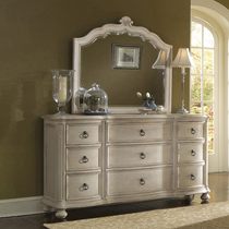 American solid wood cabinet cabinet drawer cabinet drawer cabinet white retro nine chest cabinet European bedroom cabinet living room storage cabinet