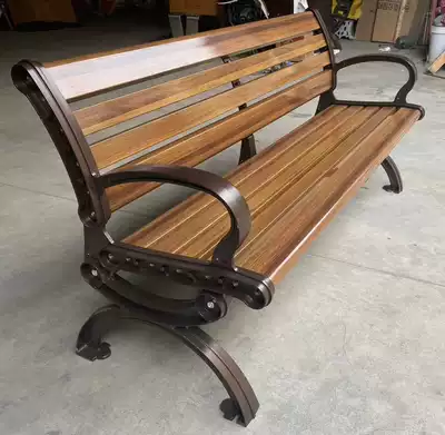 Outdoor anticorrosive wood seat mall rest outdoor bench carbon fiber park chair aluminum alloy backrest leisure bench