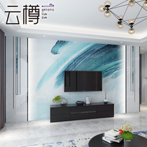 Yunzun TV background wall tile modern simple rock board large board custom microspar light luxury living room decoration after rain