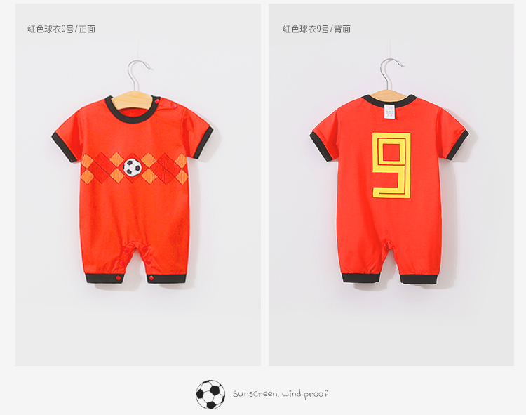 World Cup bé jersey bé quần áo bóng đá Bỉ Croatia đội onesies trẻ em mùa hè dresses