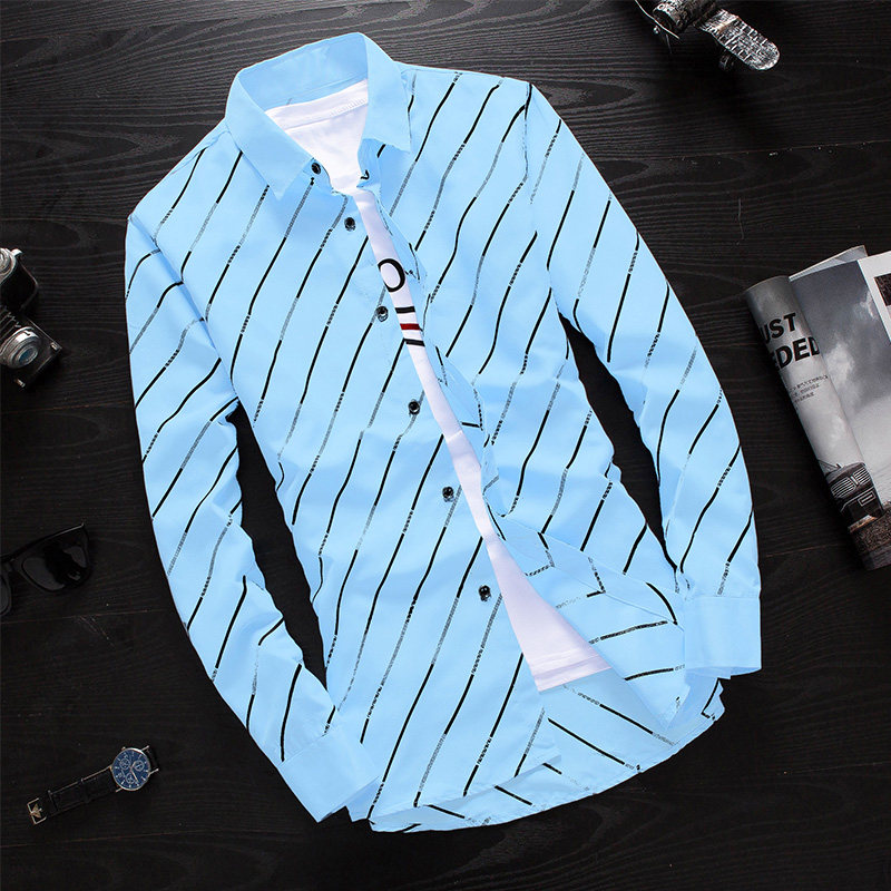 Spring long sleeve white shirt men's Korean version sashimi youth casual shirt tide men's clothing student hit bottom jersey man