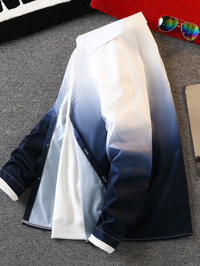 Camisas de manga larga de otoño para hombres, hermosos estilos de primavera y otoño, camisas de marca de moda de alta gama, chaquetas para niños, ropa degradada para hombres