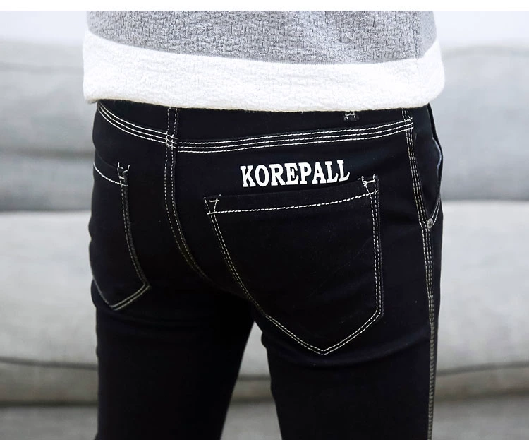 Mùa hè đen kéo dài chín điểm quần jeans nam phiên bản Hàn Quốc của quần tu luyện 9 điểm chân quần thủy triều nam mỏng phần quần nam - Quần jean áo nam đẹp