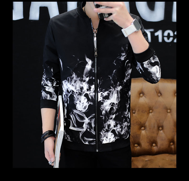 Áo len mùa thu bóng chày nam Hàn Quốc Slim Thanh niên Áo khoác nam Casual Áo khoác mỏng áo khoác kaki nam