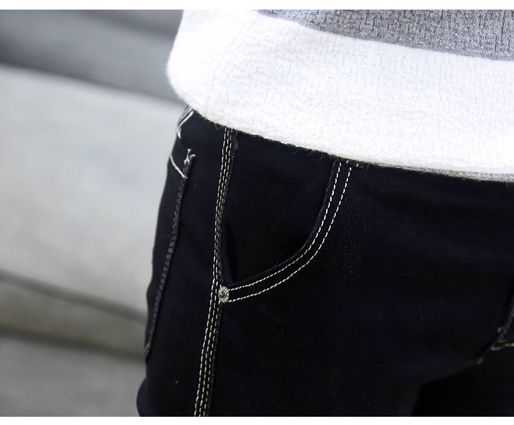 Mùa hè đen kéo dài chín điểm quần jeans nam phiên bản Hàn Quốc của quần tu luyện 9 điểm chân quần thủy triều nam mỏng phần quần nam - Quần jean quần short jean nam