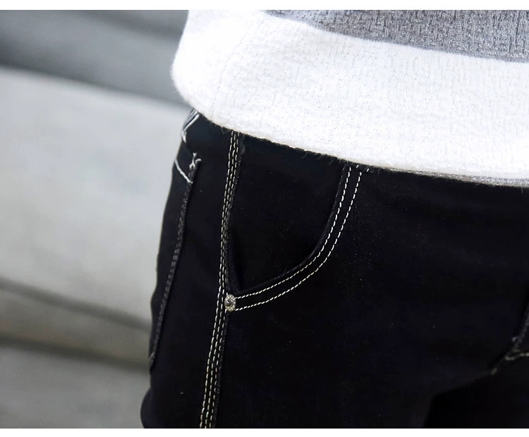 Mùa hè đen kéo dài chín điểm quần jeans nam phiên bản Hàn Quốc của quần tu luyện 9 điểm chân quần thủy triều nam mỏng phần quần nam - Quần jean áo nam đẹp