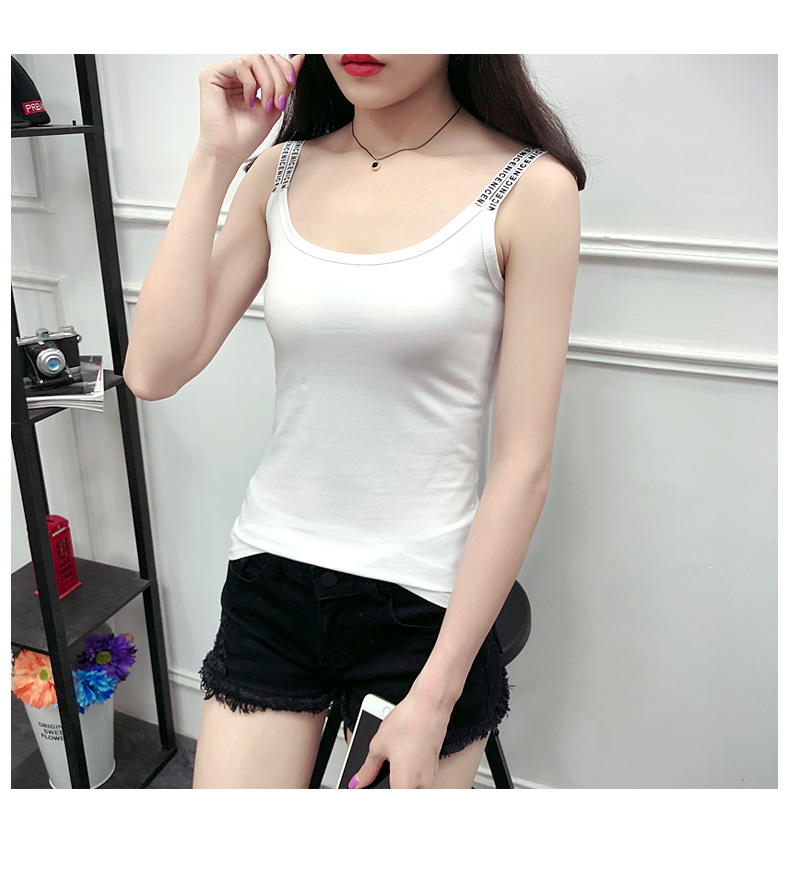 Xuân 2018 mới size lớn là chất liệu cotton mỏng bên trong dây đeo phía dưới áo vest nữ mùa hè mặc áo sơ mi gợi cảm áo thun nữ