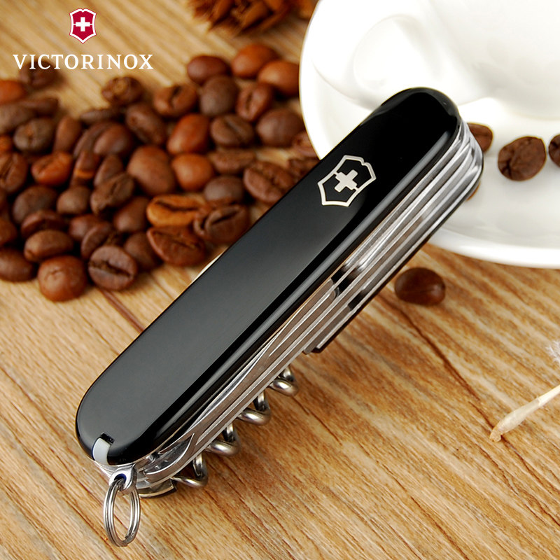 Swiss Army knife 91mm hunters (black) 1 3713 3 Vickers Mini multifunction folding Swiss knife original dress