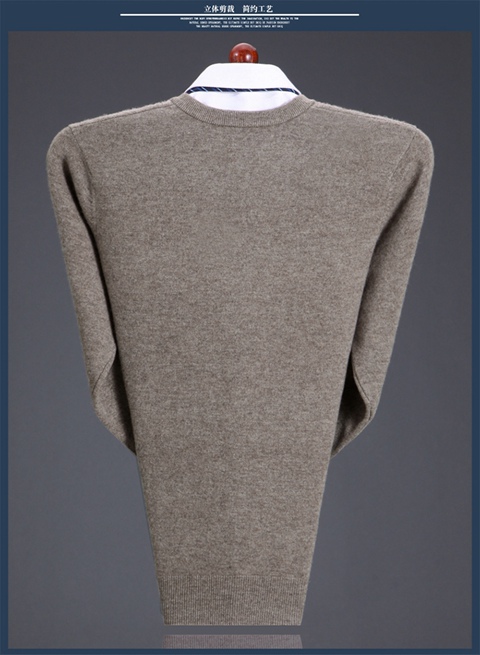 Chính hãng Ordos City 100% áo len cashmere nguyên chất nam mùa đông trung niên v cổ áo len dày áo giữ nhiệt nam