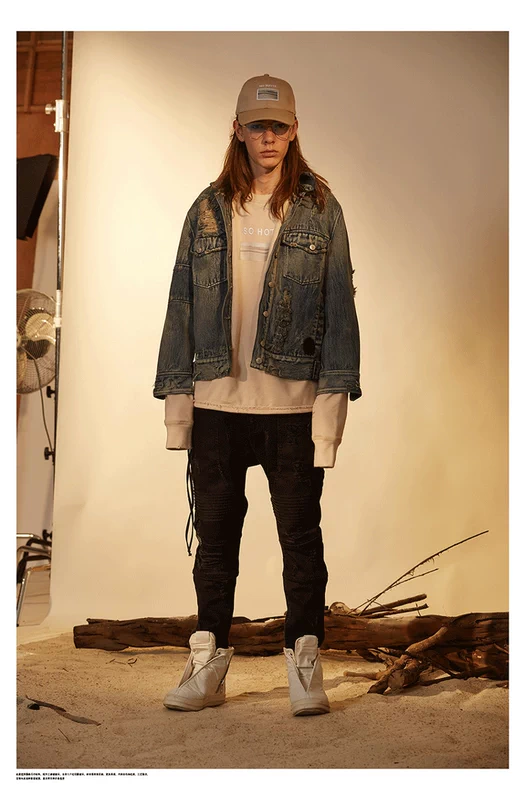 áo rét nam Áo khoác denim in họa tiết đường phố cao cấp CATSSTAC Áo khoác nam thương hiệu hợp thời trang Xuân Thu áo bò nam