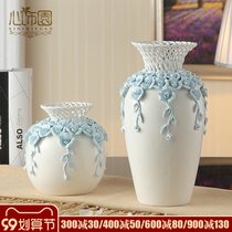 European Vase ornaments ceramic vases porcelain ornaments living room TV cabinet soft decorations white art vase