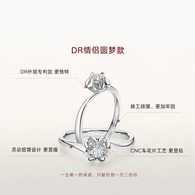 [520 Gift] DRBELIEVE Snow Kiss Classic Proposal Diamond Ring Diamond Ring WJ0100