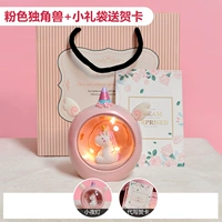 Розовая открытка, единорог