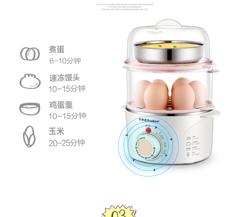 ca nấu mì siêu tốc Rongshida luộc trứng tự động tắt trứng hấp đôi thời gian về nhà trứng nhỏ máy ăn sáng nhân tạo - Nồi trứng ca nau mi