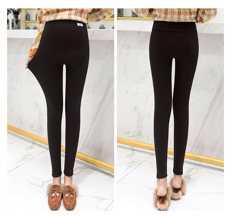 Quần bà bầu mùa đông cộng với quần legging nhung dày cho mẹ mùa đông 2018 mới mặc quần nâng bụng mùa thu và quần mùa đông quần lót bầu