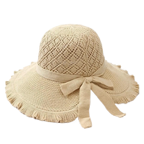 Washable folding hat in summer ladies shade Korean version sunscreen sunhat Large eave beach cool hat basin knit cap