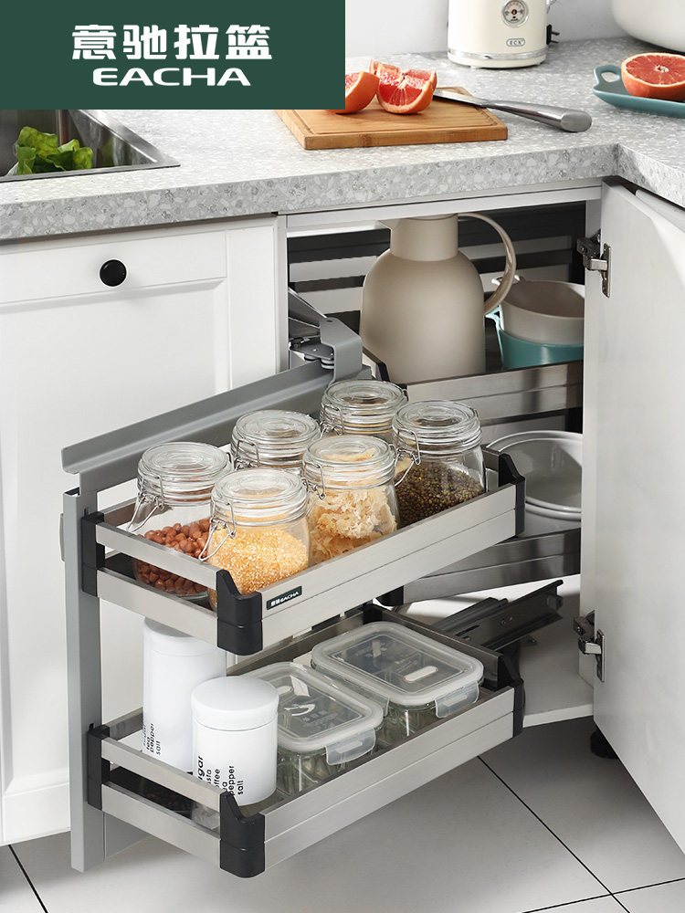 Yichi stainless steel integral cabinet corner basket kitchen basket integral cabinet corner small monster basket? Car rack