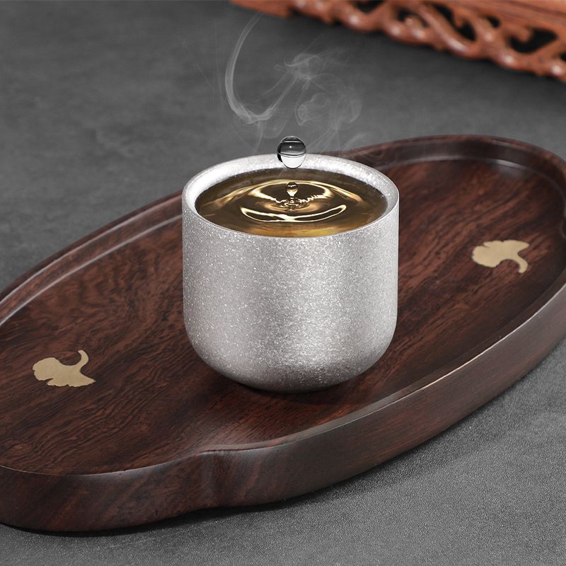 Pure titanium master cup titanium double-layer anti-scalding and drop-resistant tea cup tea maker home travel portable tea set teapot customization