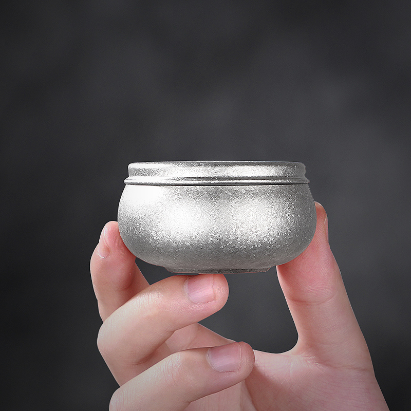 Pure Titanium Tea Pot Mini convenient sealed jar small titanium alloy portable medicine box Pu'er red camellia tea box