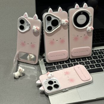Pink kt expression ear stand suitable for apple phone case
