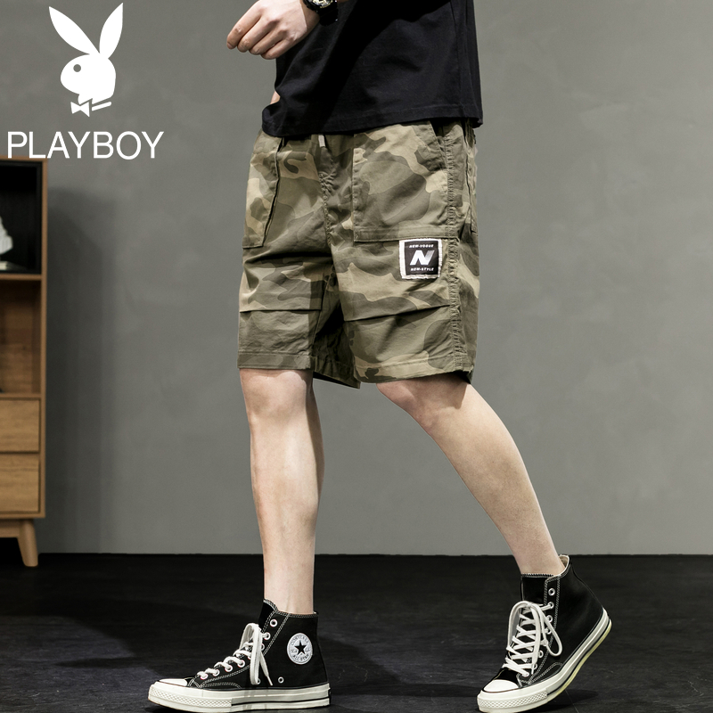 Playboy quần short nam mùa hè lỏng ngụy trang năm điểm quần xu hướng đầy đủ các quần âu hợp thời trang quần bảo hộ lao động