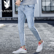 quần Playboy nam mùa hè mỏng Hàn Quốc phiên bản của xu hướng quần jean lỏng thường gắn liền với quần dưới chân công việc đóng gói thương hiệu thời trang nam giới