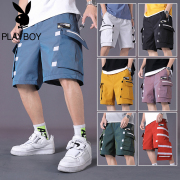 Playboy màu gradient bảo hộ lao động đầy màu sắc quần short bé trai laze ins phản chiếu thương hiệu thủy triều lỏng giản dị quần năm điểm