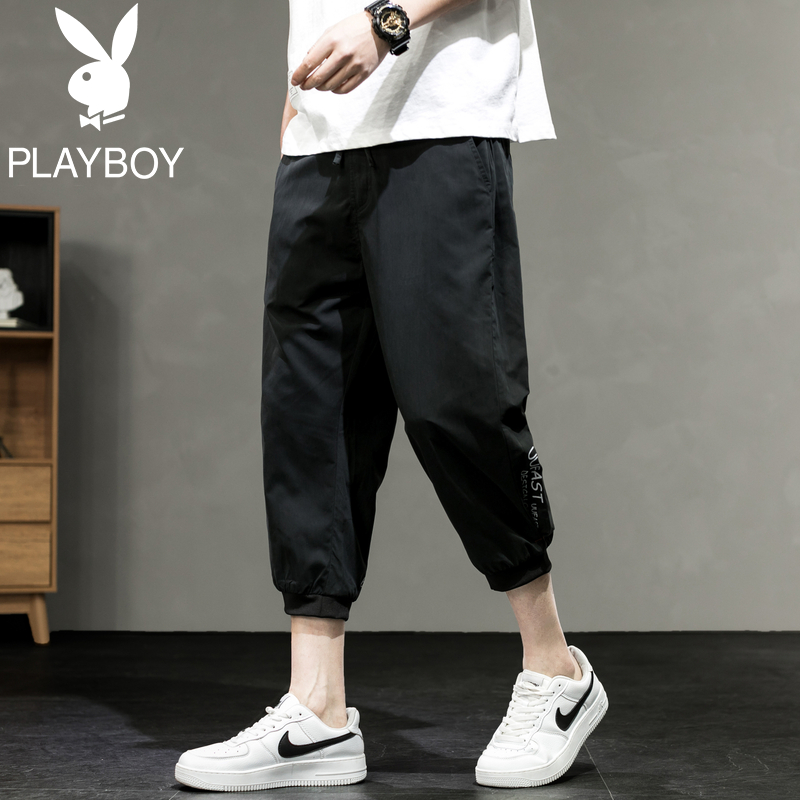 Playboy quần short bảo hộ lao động của nam giới quần thời trang bảy điểm mùa hè xu hướng mỏng quần ngựa lỏng xà cạp thường