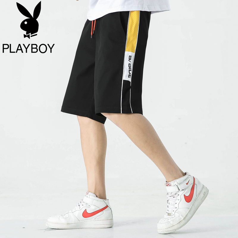 Playboy kem quần short bình thường của nam giới xu hướng lỏng lẻo bên ngoài mặc mùa hè năm điểm quần quần bãi biển mỏng