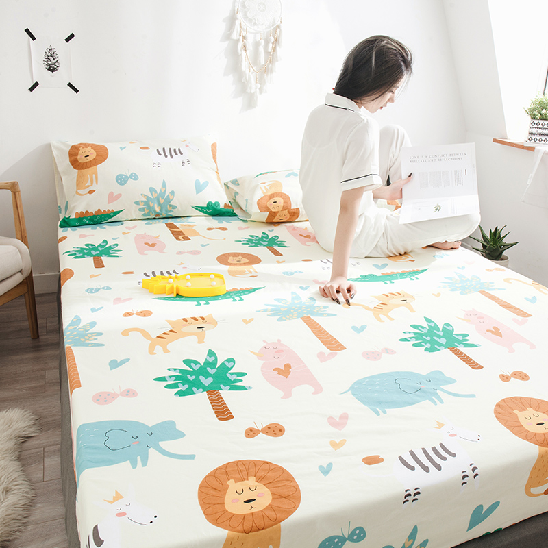 Bed sheet single bed Skirt cover Pure cotton sheet sheet anti - skid bed single mattress cover full - pack bed cover