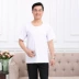 Mùa hè trung niên cotton vội vã vest nam quần lửng đáy quần sơ mi cũ mùa hè áo thun ngắn tay áo lót nam dài tay Áo vest