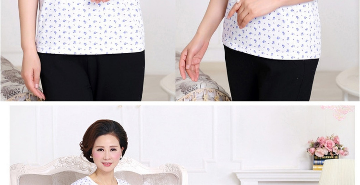Mùa hè trung niên in ngắn tay phụ nữ dệt kim cotton vest mẹ tải bông áo bông kích thước lớn đồ lót ao lot nam