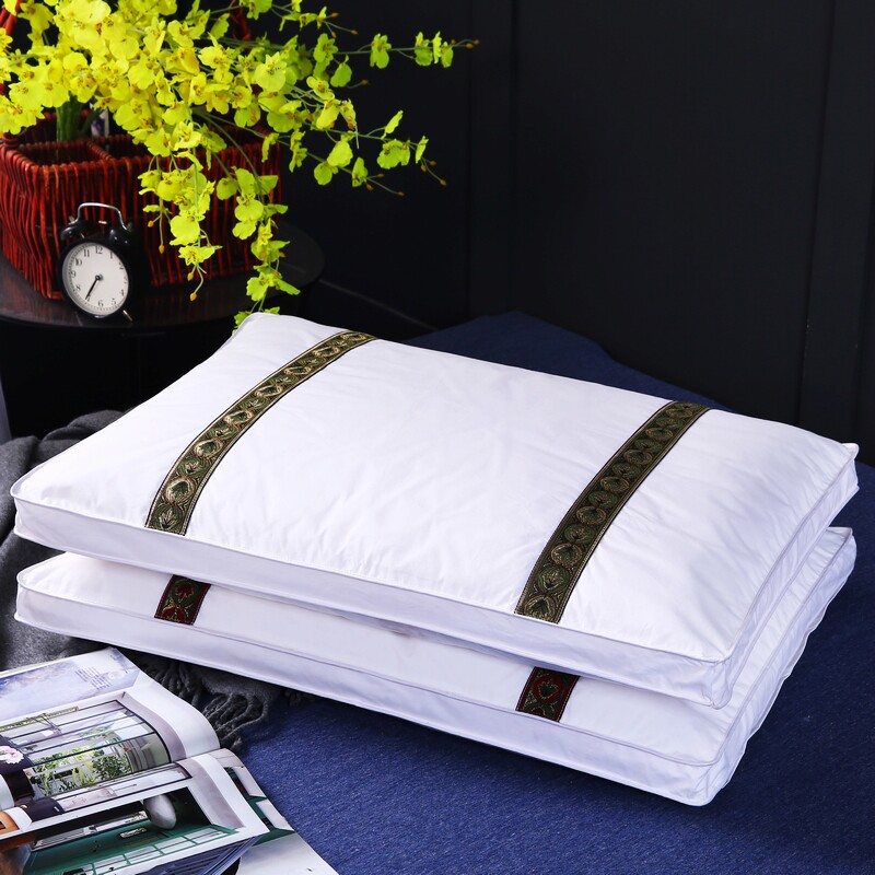 Original Cotton Removable and Washable Embroidered Neck Guard Three-dimensional Pillow Core Cotton Core Pillow (Two Colors) Pair of Two Shots - Taobao