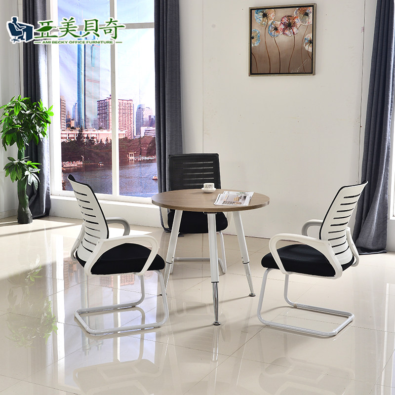 Office Furniture Brief Modern Negotiation Table Trio Table And Chairs Combined Round Training Table Casual Reception Guests Table