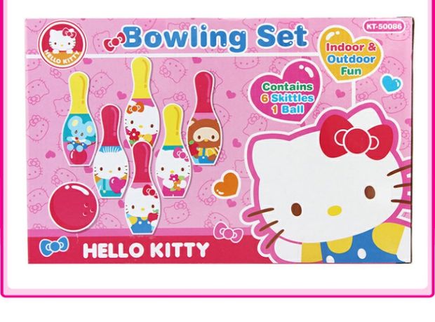 Hello Kitty Bowling Set HelloKitty Trò chơi thể dục trong nhà ngoài trời Girls Children Đồ chơi thể thao - Quả bóng bowling găng tay chơi bowling