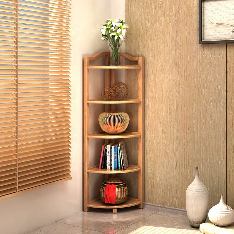 Nanzhu shelf corner rack Triangle rack Corner rack Solid wood corner cabinet bracket Corner rack shelf Bathroom rack