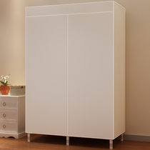Simple wardrobe Modern simple cloth cabinet solid wood bold reinforcement rental room household bedroom storage strong and durable