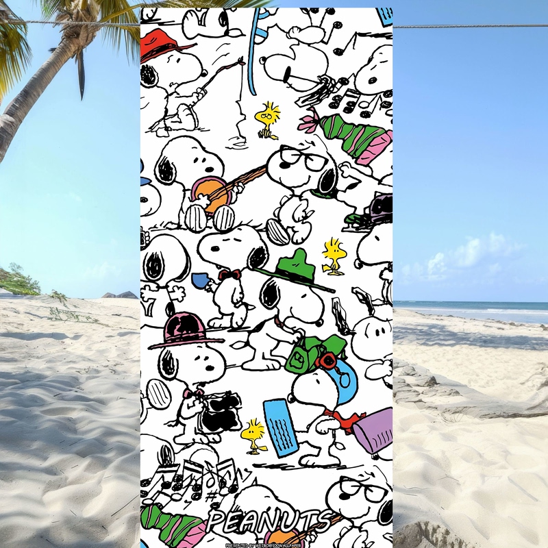 Snoopy Bath Towel, Beach Towel for Swimming at the Seaside, Running, Fitness, Cute Cartoon Bath Towel for Children